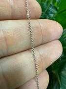 14k White Gold Solid Cable Chain Round Rolo Link 0.9mm Necklace 24"