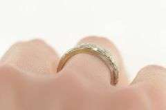 14K White Gold 1930's Ornate Two Tone Scroll Wedding Band Ring