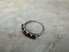 Sterling Silver Gemstone Natural Garnet Ring Size 7