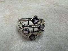 Sterling Silver Natural Gemstone Amethyst Ring Size 8