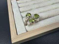 Sterling Silver Natural Gemstone Perdiot Ring Size 7