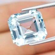 Emerald cut 10.15ct platinum blue Topaz