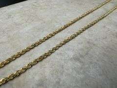 10k Yellow Gold-Hollow Diamond-Cut Rope Chain 2.5mm Necklace 16"