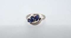 Natural "Heat Only" 1.5 Ct Midnight Blue Sapphire Ring