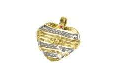 18K Yellow Gold 0.58 Ctw Roberto Coin Diamond Heart Love Pendant