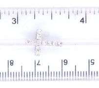 14kt White gold tiny cross diamond pendant