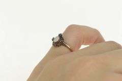 10K Yellow Gold Natural Opal Sapphire Halo Engagement Ring