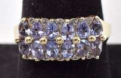 Perfect 14K Yellow Gold Amethyst and Diamond Ring