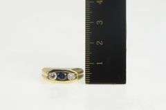 14K Yellow Gold 1.15 Ctw Natural Sapphire Diamond Statement Ring