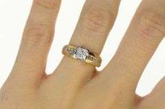 10K Yellow Gold Princess Squared Classic Travel Engagement Ring