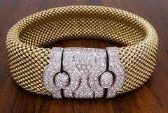 Unique Mesh Bracelet with Diamond Clasp