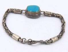Vintage 925 sterling silver turquoise bracelet