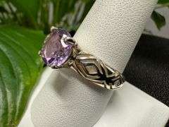 Sterling Silver Natural Gemstone Amethyst Ring Size 10