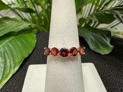 Sterling Silver Gemstone Natural Garnet Ring Size 7