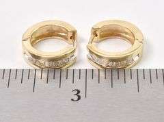 Glittering 14K Yellow Gold Diamond Hoop Earrings