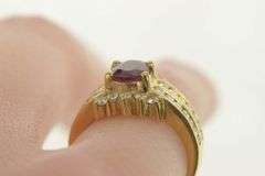 14K Yellow Gold 1.65 Ctw Tourmaline Diamond Halo Engagement Ring