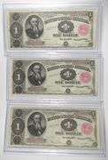 Lot (3) 1891 $1 Treasury Large Size Notes - Consecutive PH