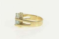 14K Yellow Gold 4.70 Ctw Aquamarine Diamond Cocktail Ring