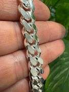 Sterling Silver Solid Miami Cuban Link Chain 10.3mm 925 Italy Heavy Curb Bracelet 8" Inch