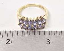 Perfect 14K Yellow Gold Amethyst and Diamond Ring