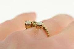 10K Yellow Gold Pearl Natural Opal Retro Curvy Freeform Ring