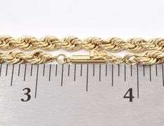 Charming 14K Yellow Gold Rope Chain Necklace