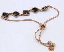 925 Sterling silver black onyx clover bracelet