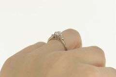 14K White Gold 0.60 Ctw Diamond Oval Cathedral Engagement Ring