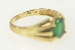 10K Yellow Gold 0.80 Ct Natural Emerald Classic Engagement Ring