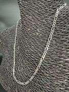 10k White Gold Solid Figaro Link Chain 3.3mm Necklace 24"