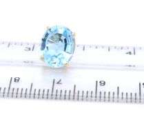14kt Yellow gold oval blue topaz stud earrings