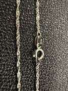 14k White Gold Solid Singapore Rope Link Chain 1.1mm Necklace 18"