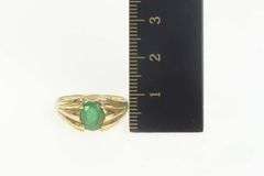 10K Yellow Gold 0.80 Ct Natural Emerald Classic Engagement Ring