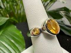 Sterling Silver Natural Gemstone Citrine Ring Size 6