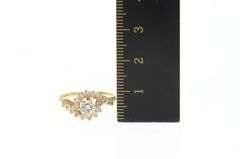14K Yellow Gold 0.81 Ctw Diamond Swirl Halo Engagement Ring