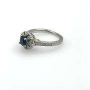 Blue Saphire and Diamond Ring