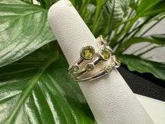 Sterling Silver Natural Gemstone Perdiot Ring Size 6