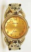18kt GP Leopard Geneva Bangle Watch