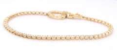 14kt Yellow gold 1ctw diamond bracelet with flip over circle clasp
