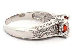 1.75ct Oval Orange Sapphire and 0.45ctw Diamond Ring in 14K