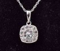 Sterling Silver CZ Pendant Necklace