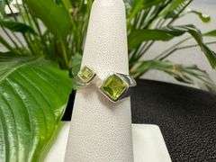 Sterling Silver Gemstone Natural Peridot Ring Size 7