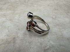 Sterling Silver Gemstone Natural Garnet Ring Size 7