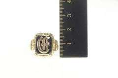 10K Yellow Gold Retro D G Monogram Name Black Onyx Ring