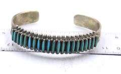 Vintage 925 sterling silver signed Turquoise cuff bangle