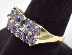 Perfect 14K Yellow Gold Amethyst and Diamond Ring
