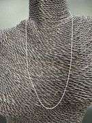 10k White Gold Solid Singapore Bar Chain Rope Twisted Curb Link 1.1mm Necklace 20"