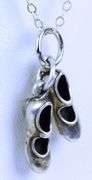 Vintage Sterling Tap Shoes Pendant & Chain
