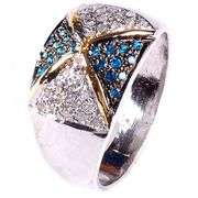 Gorgeous 14 Kt White Gold Plate 1.15 Ct Natural Diamond Ring