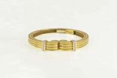 18K Yellow Gold Robert Wander Winc Diamond Scroll Cuff Bracelet